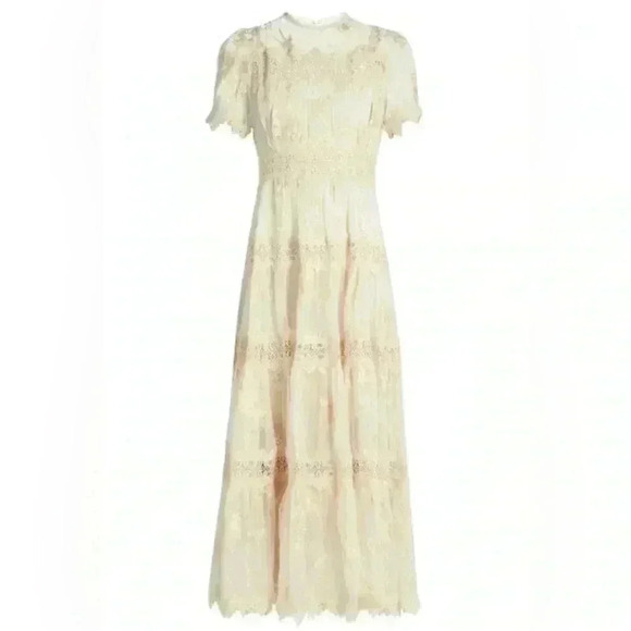 Zimmermann Tropicale Antique Maxi Dress Gown Lace Embroidered Silk Ivory 1 RARE! - Picture 2 of 9